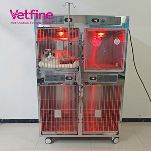 Jaula veterinaria multifunción de alta resistencia para hospital, de acero inoxidable, con 4 puertas, para perros y gatos, tipo banco y jaula de transporte. - Product Image 1