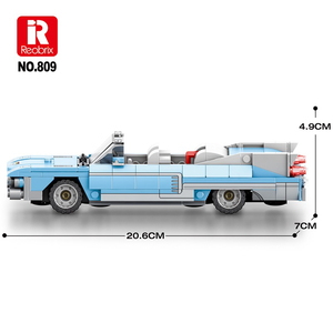 Reobrix 809 <span class=keywords><strong>Bleu</strong></span> clair <span class=keywords><strong>Eldorado</strong></span> Convertible Blocs de construction avec pneus simulés et queue agressive Vente en gros pour collectionneurs et acheteurs professionnels - Product Image 2