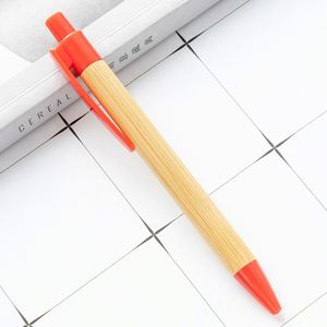 Stylo bille rétractable en bambou et bois massif écologique avec logo personnalisé, clip coloré et gravure laser – Cadeau publicitaire - Product Image 4