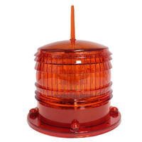 Feu de phare marin solaire rouge ambre, clignotant d'avertissement de navigation à LED, voyant d'avertissement de trafic d'aéroport étanche à l'aimant