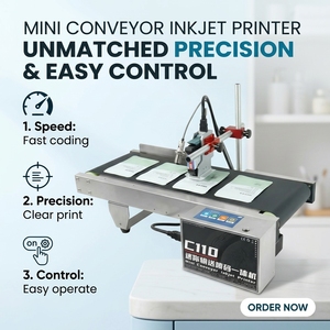 Printer Inkjet Mini Tegangan Lebar 100-240V C110 untuk Mesin Pengkodean Batch Pabrik Kecil Global - Product Image 1