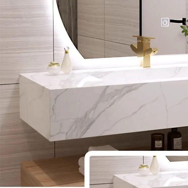 Lavabo đơn lưu vực bề mặt rắn lớn Vanity bồn rửa tường treo chậu rửa nổi bồn rửa phòng tắm