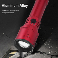 Linterna Blanca de 30W, 1400 Lúmenes, Linterna de Largo Alcance con Enfoque Ajustable, Linterna Táctica con Zoom