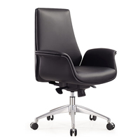 Chaise de bureau en cuir de luxe confortable pour longues sessions de travail, chaise de bureau en cuir pour PDG, directeur, cadre