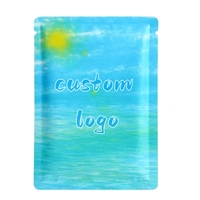 Sachets en aluminium Mylar à scellage thermique plat à trois côtés, motif ciel et océan aquarelle rêveuse, pour emballage de bijoux, cadeaux et échantillons