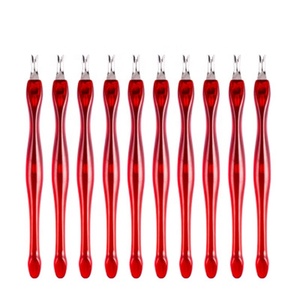 RLT sharp custom mini plastic rubber stainless steel dead skin push nail art cuticle pusher
