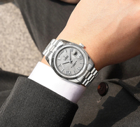 Montre mécanique de luxe pour homme CADISEN en acier inoxydable, cadran en météorite, automatique, résistante à l'eau 100 m, mouvement japonais MIYOTA 8285