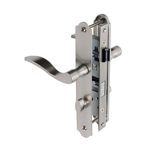 Beliebte Satin Nickel langlebige Türgriff verriegelung vorne hinten Hebel Zylinder Home Security Riegel mit Schlüsseln Doppeltür - Product Image 3