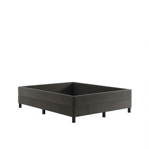 Base de Cama Tapizada en Terciopelo, Color Gris Oscuro, Diseño Minimalista, Cama Suave para Dormitorio - Product Image 1