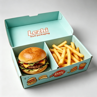 Boîte d'emballage personnalisée pour hamburgers et frites, résistante à la graisse, pour la vente à emporter