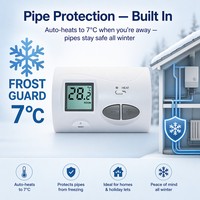 Thermostat filaire C3 moderne et écologique sans fil RF pour chaudière à gaz, manuel et non programmable, pour hôtels et sous-sols