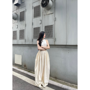 Prix d'usine Pantalon Harem Femme Beige d'été Streetwear à Jambes Larges, Taille Élastique, avec Dentelle et Perles, Amincissant, Décontracté, Respirant, Motif Floral - Product Image 2