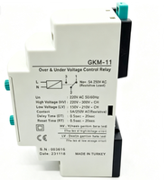 Relais de contrôle de tension monophasé GKM-11 pour rail DIN, 220V AC, protection contre les surtensions et les sous-tensions, relais de tension réglable