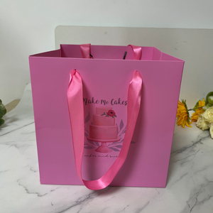 Sacchetti di imballaggio rosa personalizzati sacchetti rosa fatti di <span class=keywords><strong>carta</strong></span> bianca - Product Image 2