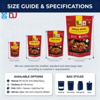Bolsa de embalaje de alimentos para paella española de alta resistencia para pedidos al por mayor, con cierre hermético y cremallera resellable, ideal para chicles.