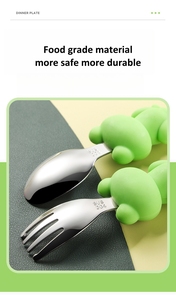 Vaisselle de maternelle de premier choix! Ensemble de couverts écologiques pour enfants favorisant la santé et la tranquillité d'esprit des <span class=keywords><strong>parents</strong></span> - Product Image 6