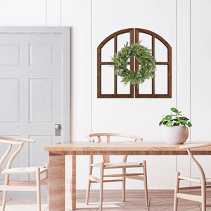 Lujo Shabby Chic gótico de madera Catedral ventana arcos adorno de Navidad rústico madera enmarcado Panel 2 arco puerta decoración de pared - Product Image 6