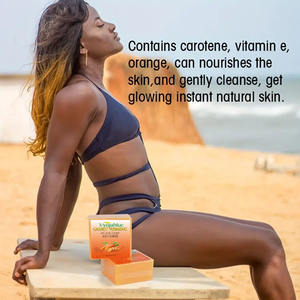 صابون الكركم وحمض الكوجيك الطبيعي المصنوع يدويًا للتفتيح، صابون الجزر للبشرة الفاتحة بلون الشوكولاتة - Product Image 4