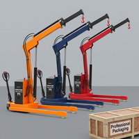 Mini-grue d'atelier mobile hydraulique autopropulsée industrielle de 1 tonne, compacte et portable, pour levage de charges