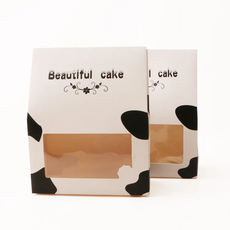 Hot Wholesale Recycle Disposable Paper Mini Cake Box With Handle