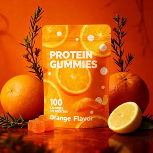 Gummie di proteine arancioni della fabbrica <span class=keywords><strong>OEM</strong></span> Source con isolato di proteine del siero di latte per integratori alimentari Pre-allenamento - Product Image 3