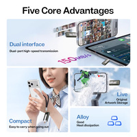 Flash Drive USB 3.0 OTG Multi-Interface 4-in-1 Tipe-C untuk Ponsel Android, Tablet, PC, Laptop