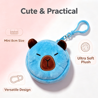 Porte-monnaie rond en peluche personnalisé de 8 cm, mignon et doux, pour femmes, étudiantes, cadeau de fête