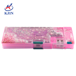 Christmas Cartoon Multi-function Quicksand Oil Penil Box Large Capacity Double <strong>Pencil</strong> <strong>case</strong> pink <strong>Flower</strong> <strong>Pencil</strong> <strong>case</strong> - Product Image 2
