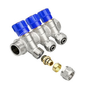 Colector de calefacción de plomería de latón, colector en <span class=keywords><strong>plomberie</strong></span> laiton, colectores de latón PEX de agua macho de 3 vías y 4 vías para distribuidor de agua - Product Image 2