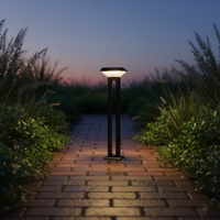 Lampadaire solaire LED moderne, IP65, étanche, carré, en aluminium, avec détecteur de mouvement, éco-responsable, pour jardin extérieur, allée, cour
