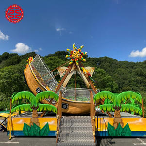 Équipement de jeux pour centre de divertissement familial à vendre, manège pirate miniature à 12 places, balançoire navire, extérieur/intérieur, métal/fibre de verre - Product Image 1