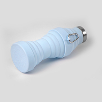 Bouteille pliable avec mousqueton Bouteilles d'eau pliables en silicone Tasses de sport portables pour les voyages en plein air