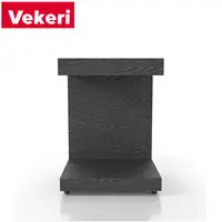 Mini tavolino moderno creativo semplice in legno massello nero con ruote