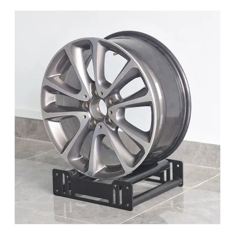 rotating wheel rim display stand for auto parts repair store