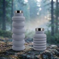 Bouteille d'eau de sport pliable en silicone souple PP sans BPA de 500 ml avec bouchon à boire directement pour adultes