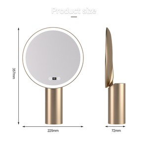 <span class=keywords><strong>Miroir</strong></span> de maquillage LED à 3 couleurs avec luminosité réglable, support doré, angle réglable, <span class=keywords><strong>miroir</strong></span> cosmétique rechargeable - Product Image 5