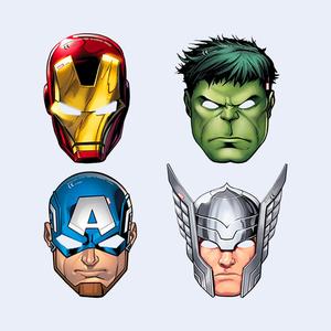 Masques de fête Avengers, 6 pièces, 2 sacs de masques en papier pour enfants, accessoire de costume - Product Image 2