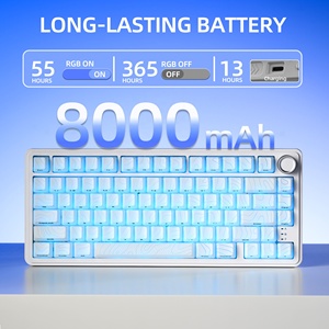 <span class=keywords><strong>Clavier</strong></span> de jeu mécanique XVX M75 Lumina Topographic White (keycap IMD) Tri-mode 75% avec rétroéclairage RVB et motif cœur blanc - Product Image 6