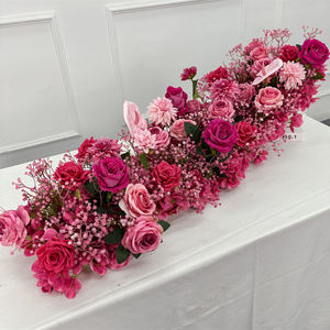 ดอกกุหลาบผ้าไหมสีชมพูสดแบบสั่งทำพิเศษสำหรับตกแต่งงานแต่งงานในฤดูใบไม้ร่วง - Product Image 5