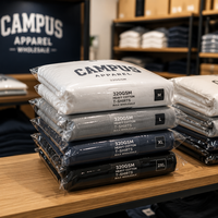 Lot de 3 T-shirts vierges en coton épais 320 g/m² de qualité supérieure - Coupe ample de luxe haute densité pour les marques