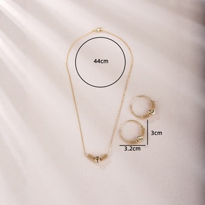 Joyería para Niñas a Bajo Precio con Baño de Oro Real de Pakistán y Nigeria, Conjunto de Joyería Africana, Aretes Huggie, Collar de Cadena - Product Image 4