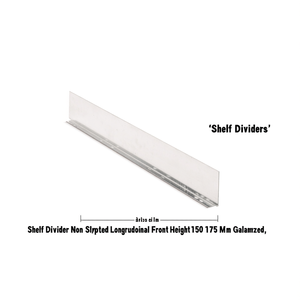 Fami Shelf Divider Non Slotted Longitudinal Front Height 150 175 Mm Galvanized - Product Image 3