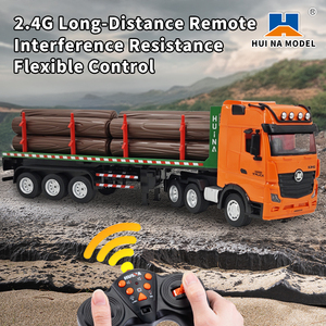 HUINA 1313 9CH modello in scala di 1:18 Semi-lega teleguidato legno trasporto autoproduzione giocattoli RC illuminazione telecomando - Product Image 5