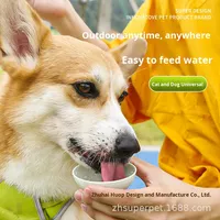 Gobelet à eau portable pour animaux de compagnie et bols de voyage pour chiens et chats, forme de larme, utilisation en extérieur