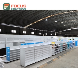 Comptoir de présentation de perruques autoportant en verre avec tiroirs et étagères pour magasin de coiffure - Product Image 4