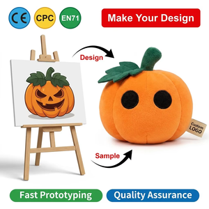 Poupée Mascotte Saisonnière Personnalisée en Peluche Citrouille Ronde avec Tige de Feuille pour Vitrine de Magasin, <span class=keywords><strong>D</strong></span>écoration de Fêtes <span class=keywords><strong>d</strong></span>'<span class=keywords><strong>Automne</strong></span> - Product Image 1