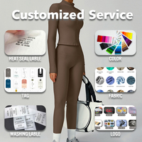 Ensemble de yoga sans couture personnalisé 5 pièces, leggings côtelés taille haute, soutien-gorge de sport, séchage rapide, respirant, vêtements de sport pour femmes, salle de sport, fitness, entraînement
