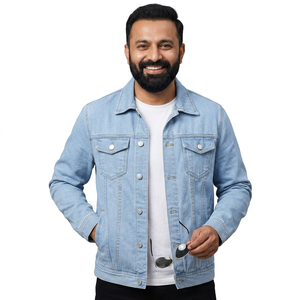 Vestes en jean pour hommes avec logo personnalisé, taille et couleurs, veste en jean de style sport pour hommes, pour l'extérieur, vente en gros à prix réduit - Product Image 1