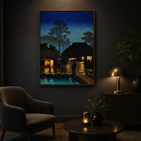 Impression sur toile de paysage de château japonais avec fleurs de cerisier, art mural japonais pour salon, bureau, hôtel, décoration traditionnelle et moderne