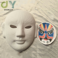 Masque facial personnalisé d'opéra de pékin, sans peinture ni pinceau, masque blanc floqué d'opéra de pékin pour la vente en gros